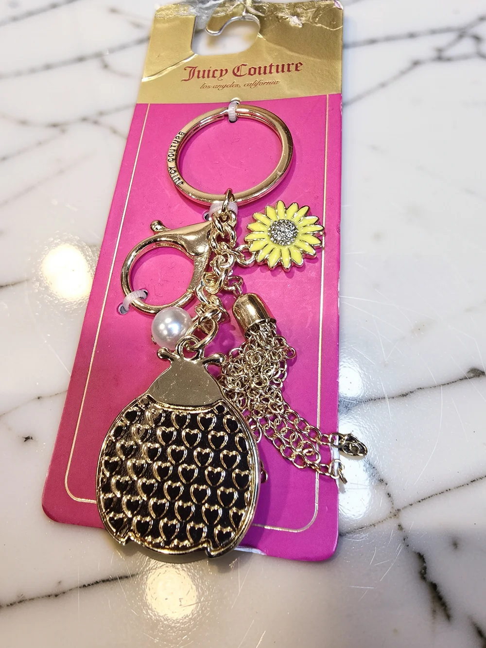 Juicy Couture Lucky Ladybug Crystal Keychain Bag Charm NWT